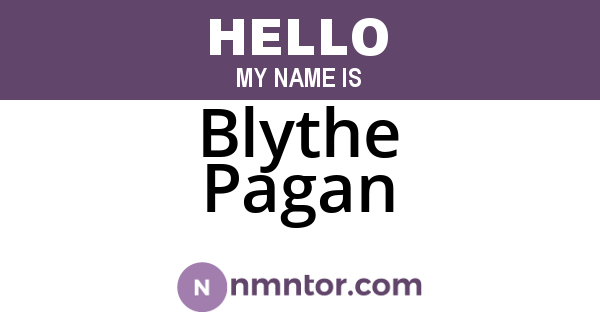 Blythe Pagan