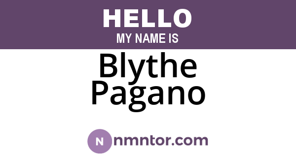 Blythe Pagano