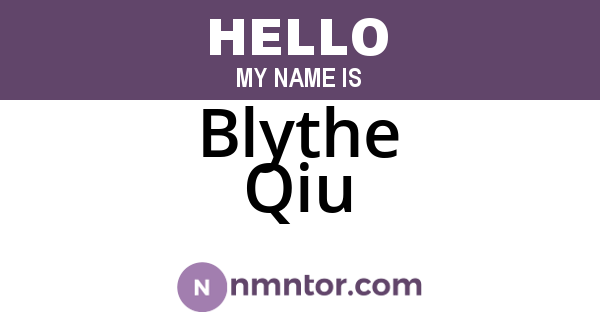 Blythe Qiu