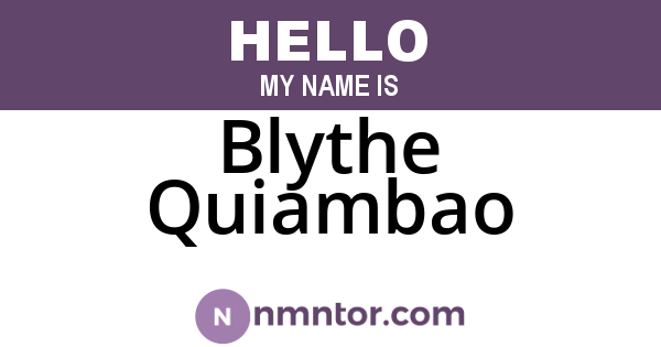 Blythe Quiambao