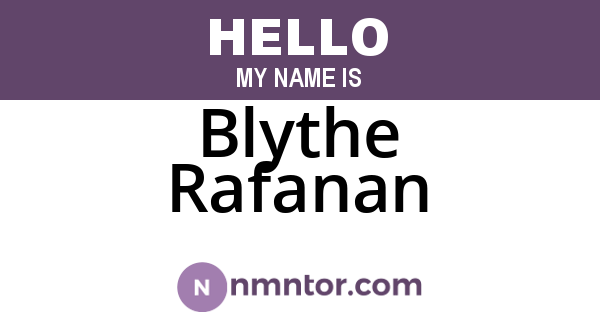 Blythe Rafanan