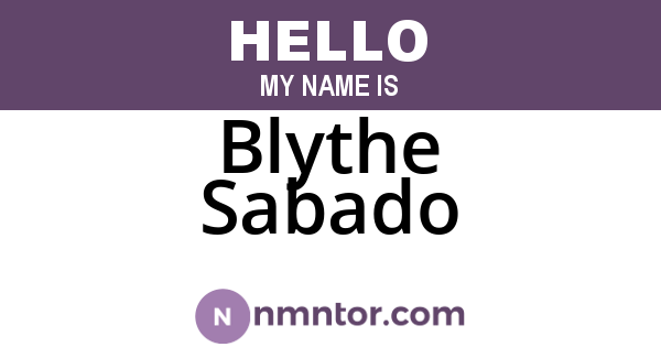 Blythe Sabado