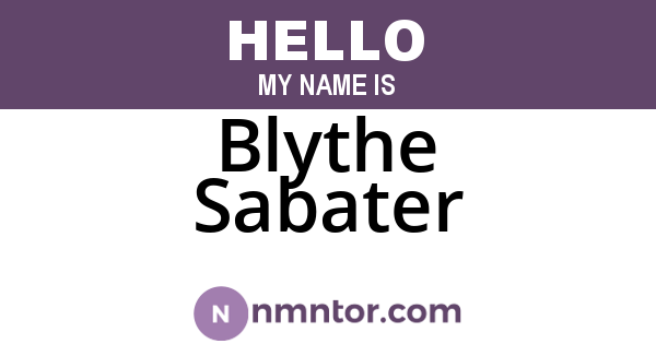 Blythe Sabater