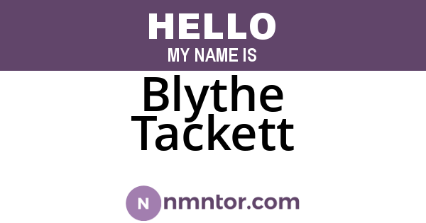 Blythe Tackett
