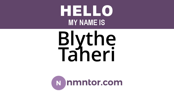 Blythe Taheri