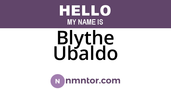 Blythe Ubaldo
