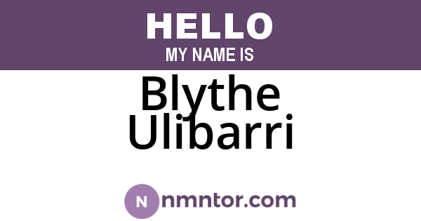 Blythe Ulibarri