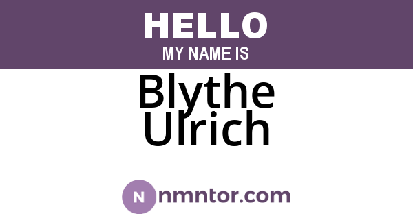 Blythe Ulrich