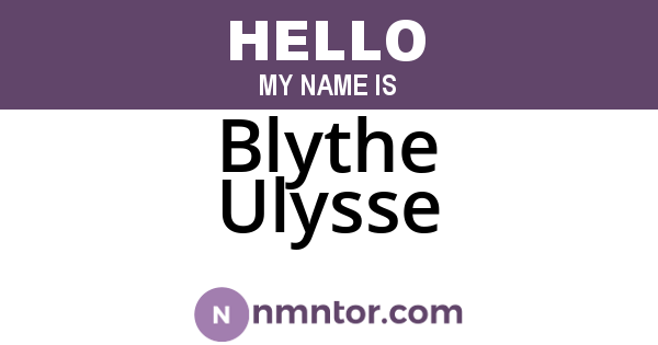 Blythe Ulysse