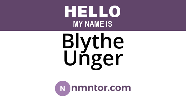 Blythe Unger