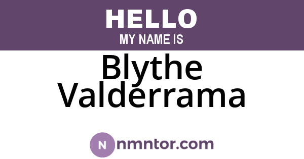 Blythe Valderrama