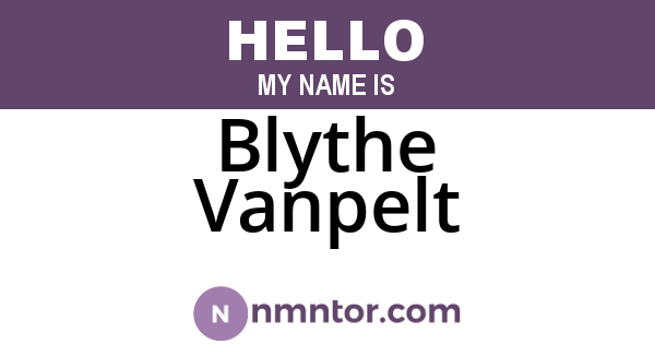 Blythe Vanpelt