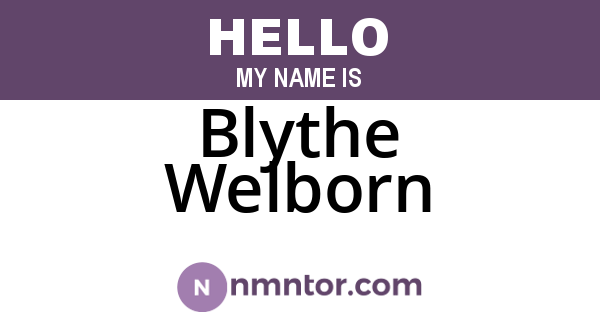 Blythe Welborn