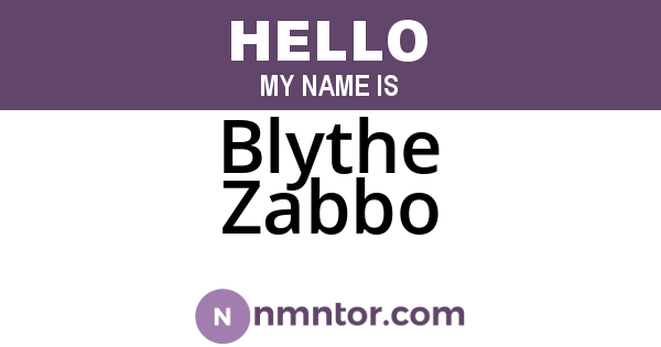 Blythe Zabbo
