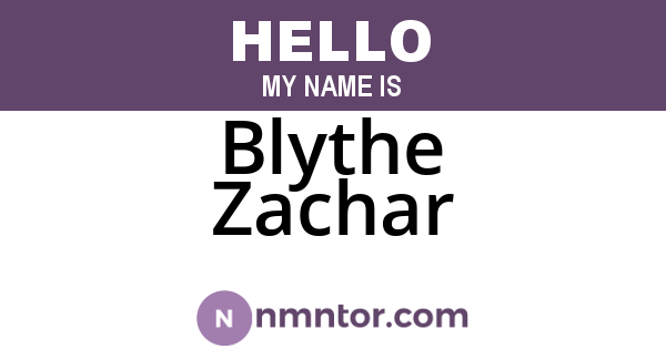 Blythe Zachar