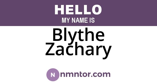 Blythe Zachary