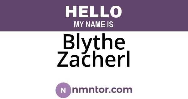 Blythe Zacherl
