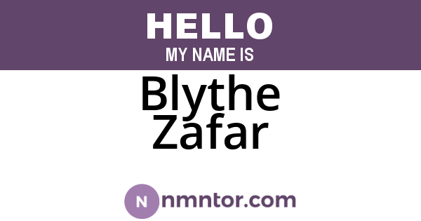 Blythe Zafar