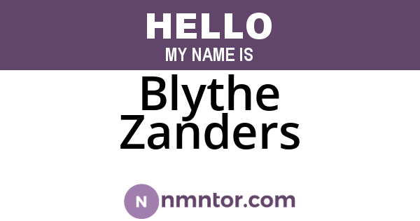 Blythe Zanders