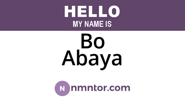 Bo Abaya