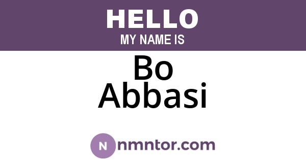 Bo Abbasi