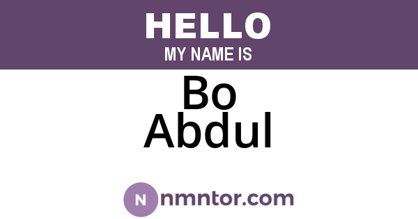 Bo Abdul