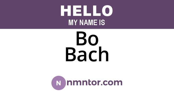Bo Bach