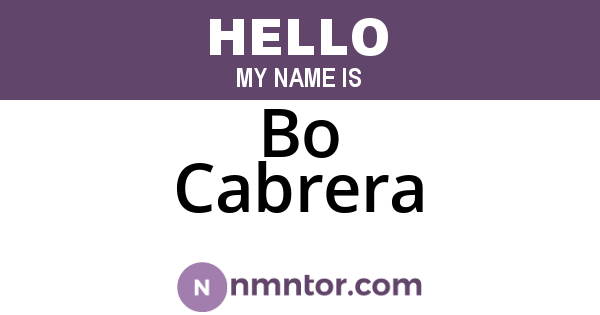 Bo Cabrera