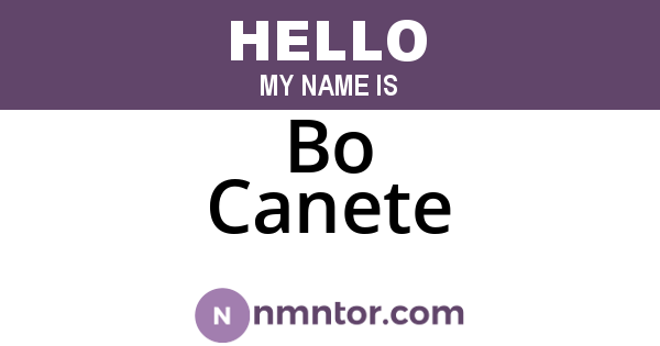 Bo Canete