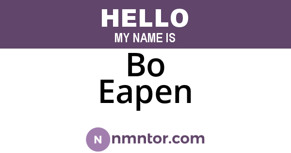 Bo Eapen