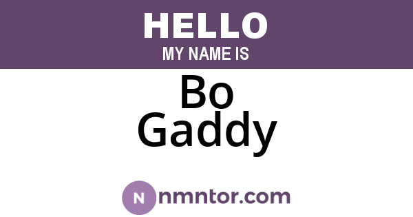 Bo Gaddy
