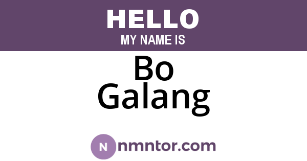 Bo Galang