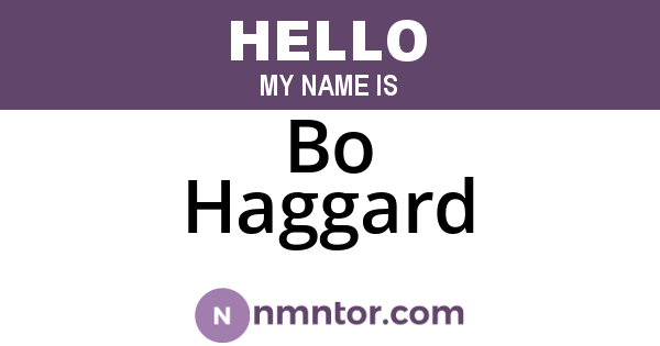 Bo Haggard