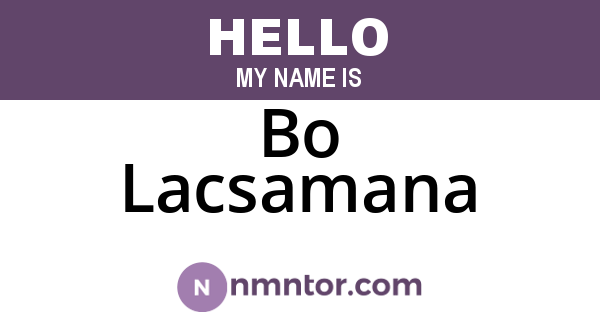 Bo Lacsamana