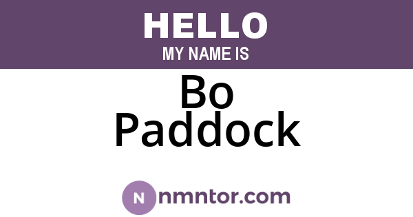 Bo Paddock