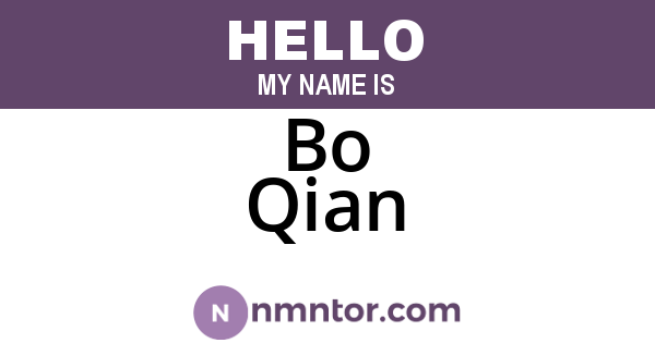 Bo Qian