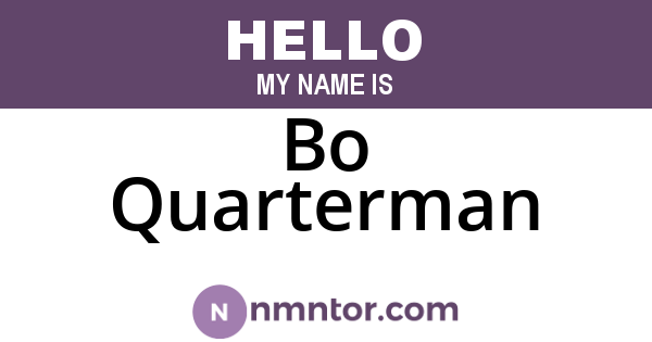 Bo Quarterman