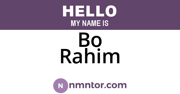 Bo Rahim