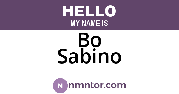 Bo Sabino