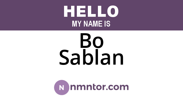 Bo Sablan