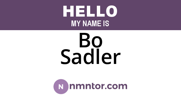 Bo Sadler