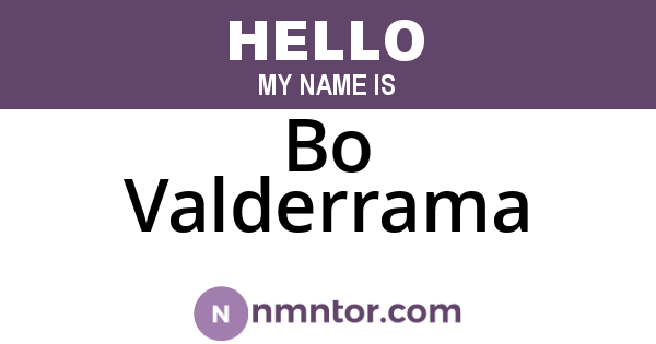 Bo Valderrama