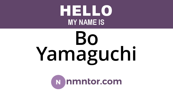 Bo Yamaguchi