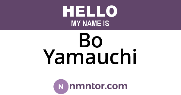 Bo Yamauchi