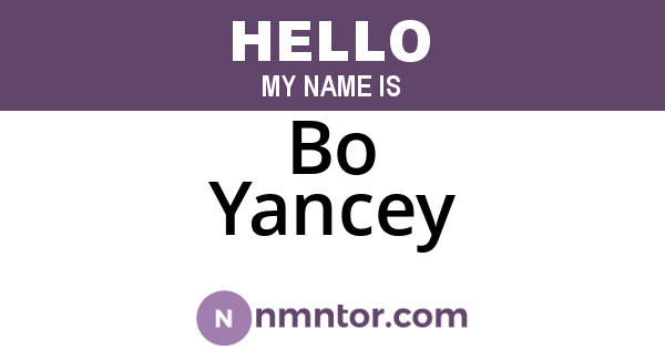 Bo Yancey