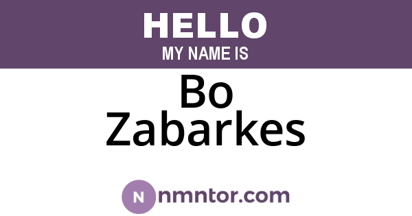 Bo Zabarkes