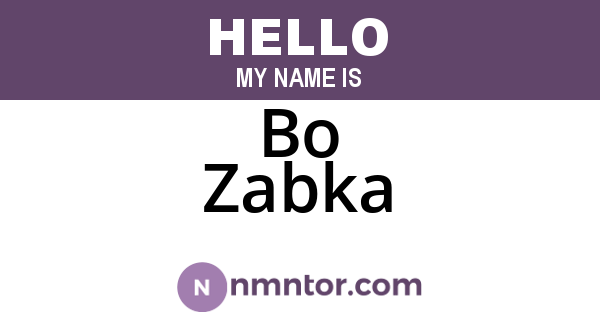 Bo Zabka