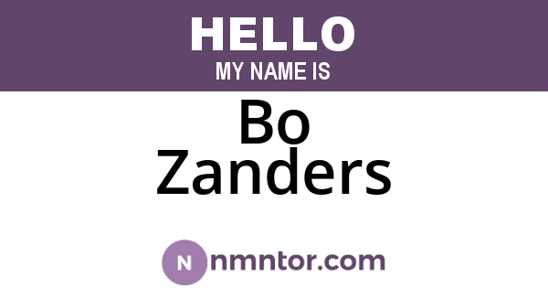 Bo Zanders