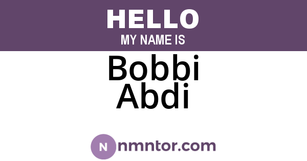 Bobbi Abdi
