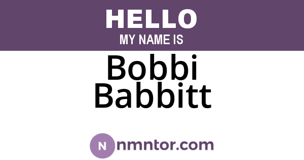 Bobbi Babbitt